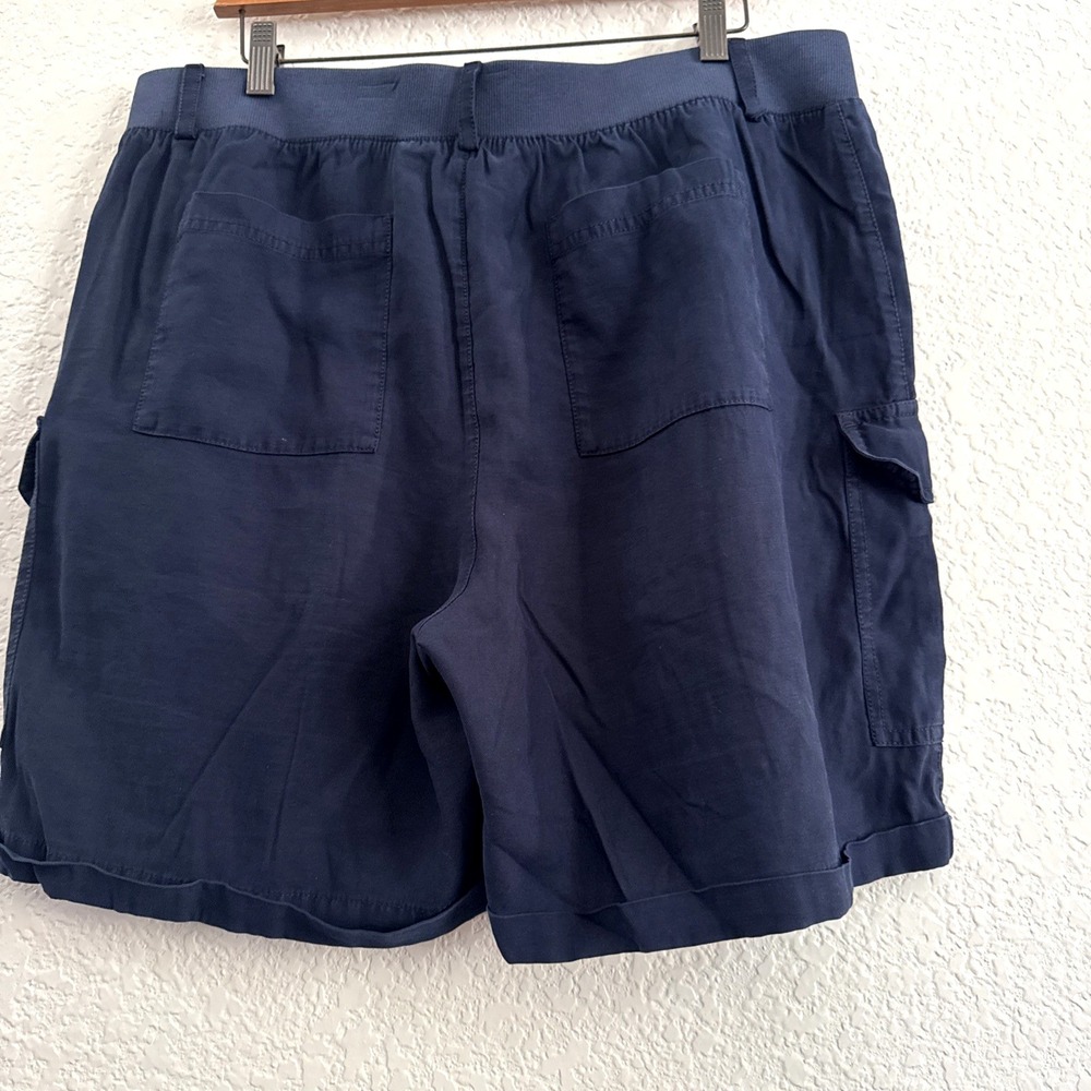 Soft Surroundings Cargo Shorts Elastic Waist Navy Blue Women's Size XL - Picture 2 of 9